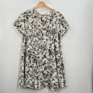 Lush Black\White Floral Dress Mini Ladies Medium